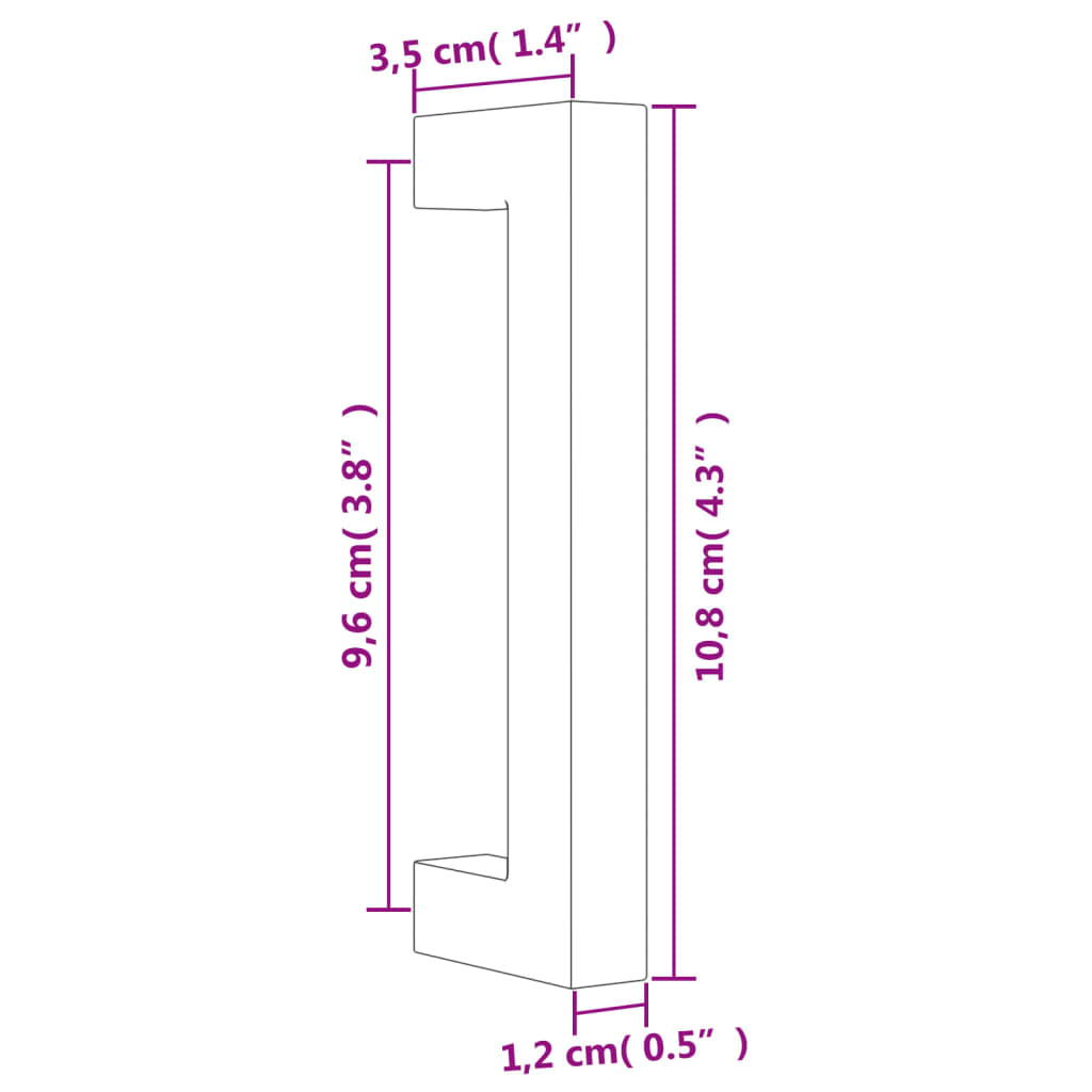 Puxadores para móveis 10 pcs 96 mm aço inoxidável dourado