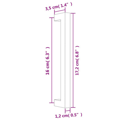 Puxadores para móveis 10 pcs 160 mm aço inoxidável dourado