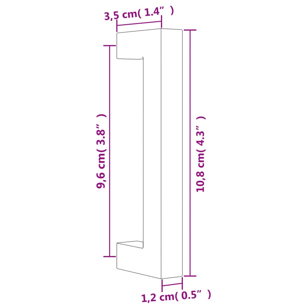 Puxadores para móveis 10 pcs 96 mm aço inoxidável preto