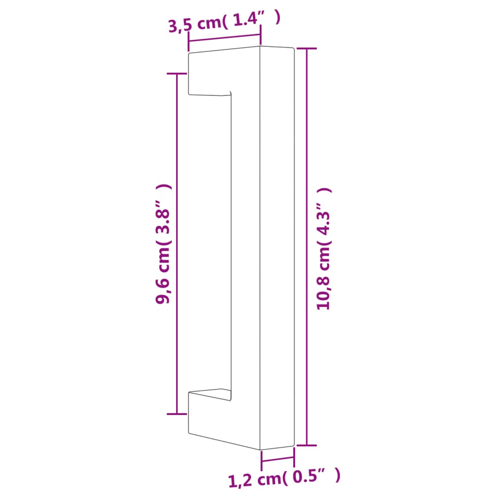 Puxadores para móveis 10 pcs 96 mm aço inoxidável bronze