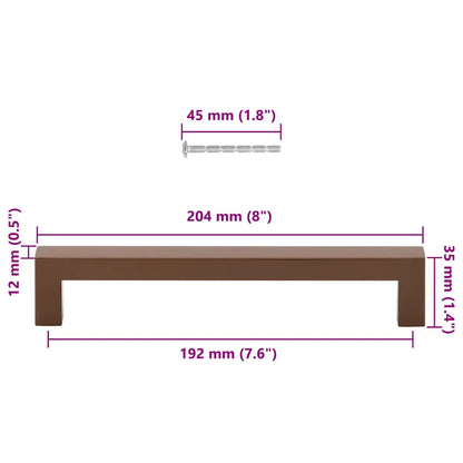 Puxadores para móveis 5 pcs 192 mm aço inoxidável bronze