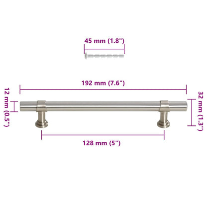 Puxadores para móveis 10 pcs 128 mm aço inoxidável prateado