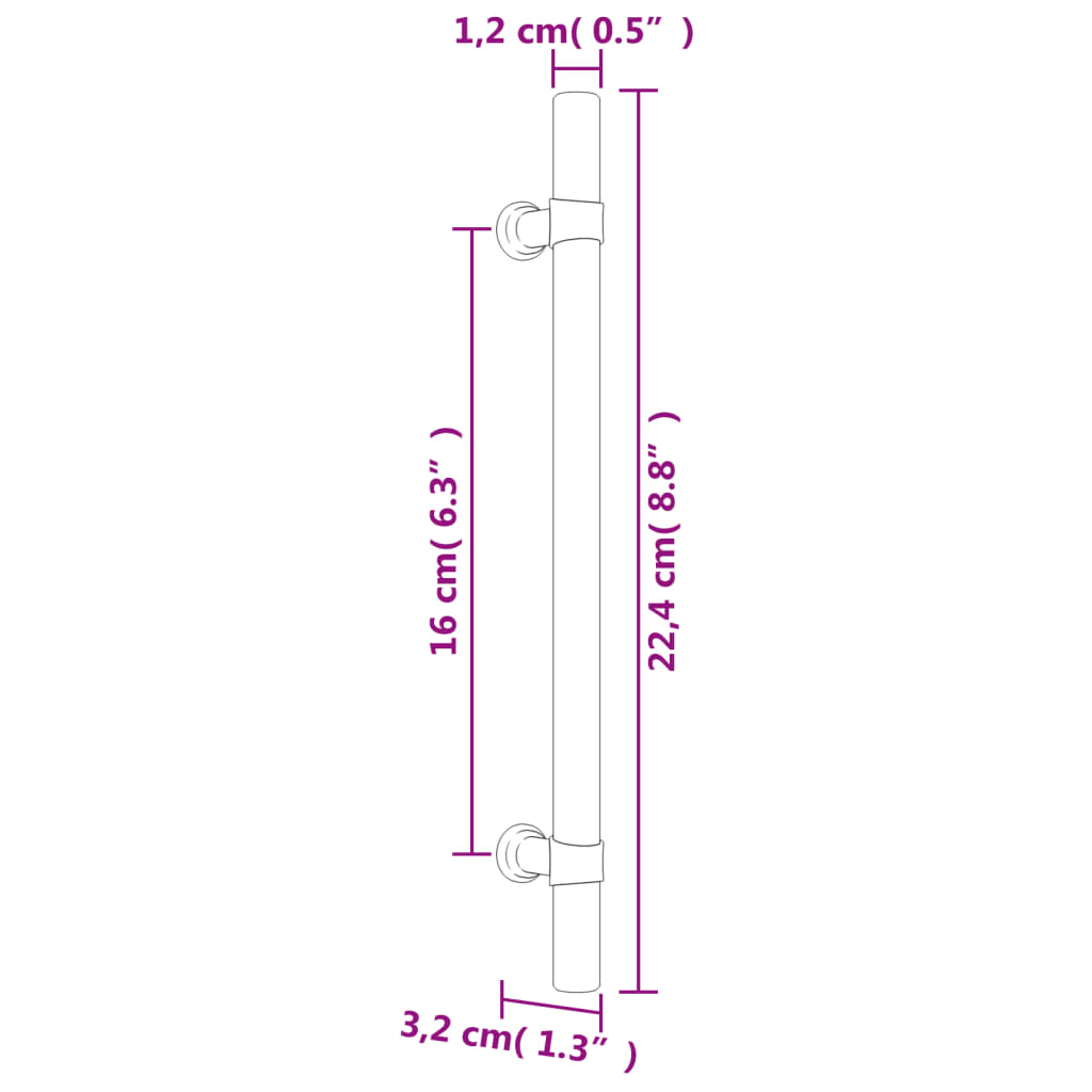 Puxadores para móveis 10 pcs 160 mm aço inoxidável preto