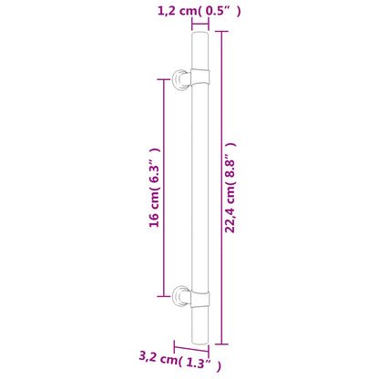 Puxadores para móveis 10 pcs 160 mm aço inoxidável preto