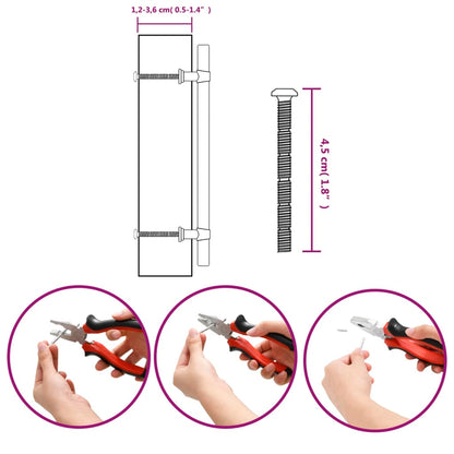 Puxadores para móveis 10 pcs 160 mm aço inoxidável preto