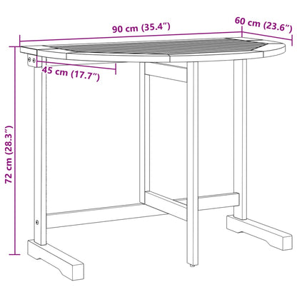 3 pcs conjunto jantar dobrável p/ jardim madeira acácia maciça