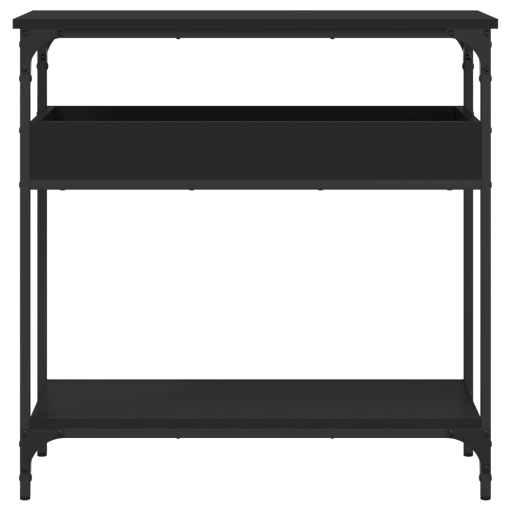 Mesa consola c/ prateleira 75x29x75 cm derivados madeira preto