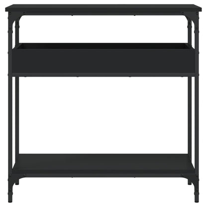 Mesa consola c/ prateleira 75x29x75 cm derivados madeira preto