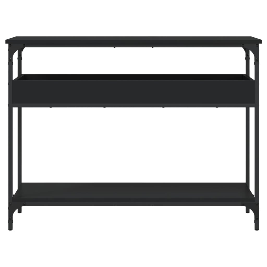 Mesa consola c/ prateleira 100x29x75 cm derivados madeira preto