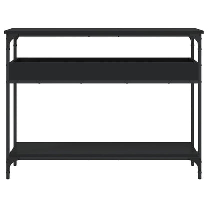 Mesa consola c/ prateleira 100x29x75 cm derivados madeira preto