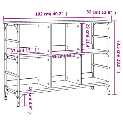 Aparador Amare - Cor Cinzento Sonoma - 102x32x73,5 cm - Derivados de Madeira e Metal - Design Industrial