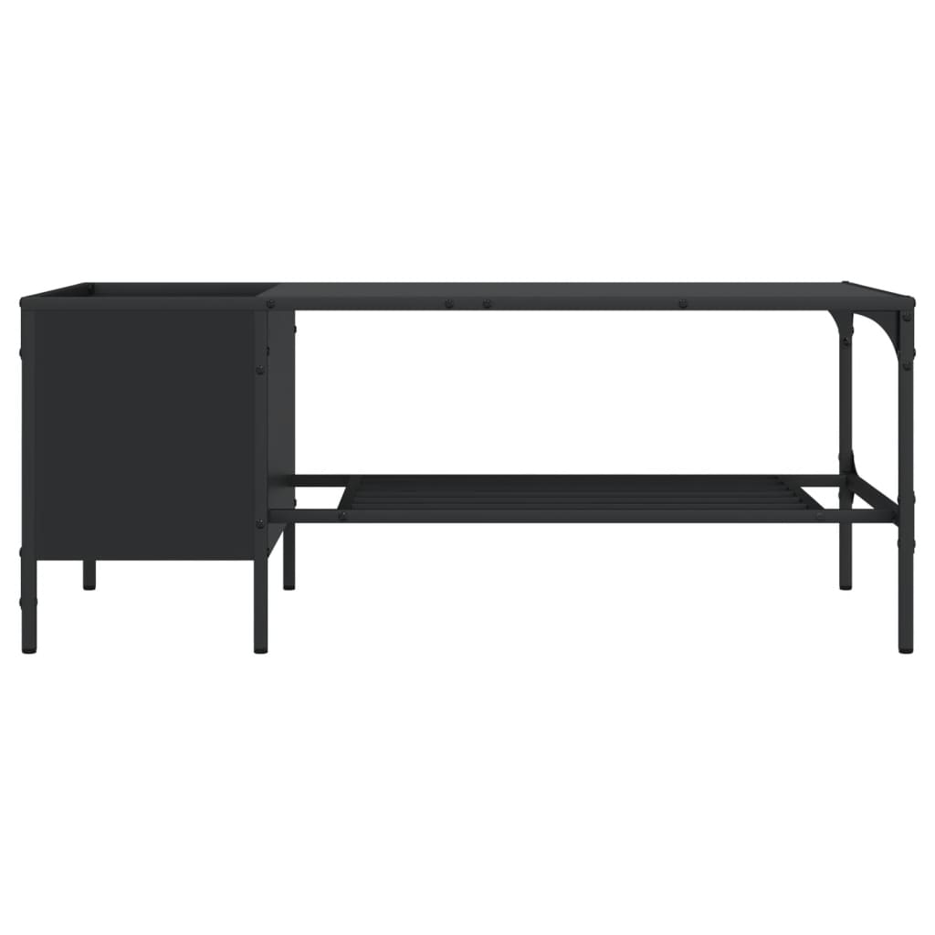 Mesa centro c/ prateleira 100x51x40 cm derivados madeira preto