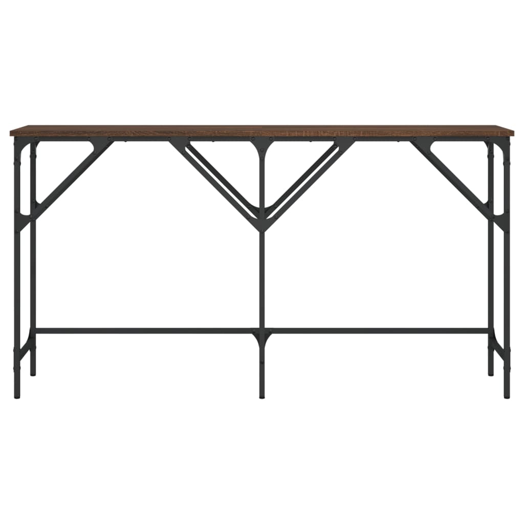 Mesa consola 140x29x75 cm derivados madeira carvalho castanho