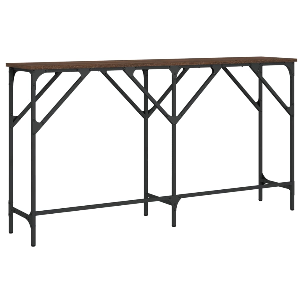 Mesa consola 140x29x75 cm derivados madeira carvalho castanho