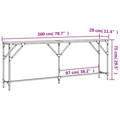 Mesa consola 200x29x75 cm derivados de madeira carvalho sonoma