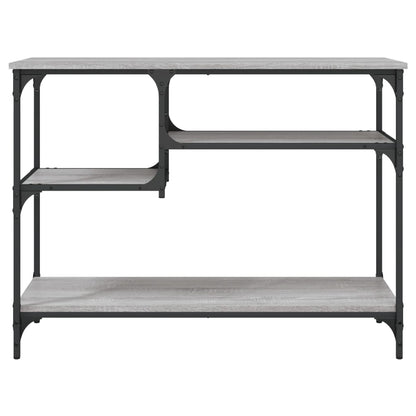 Mesa consola c/ prateleiras 100x35x75 cm cinzento sonoma