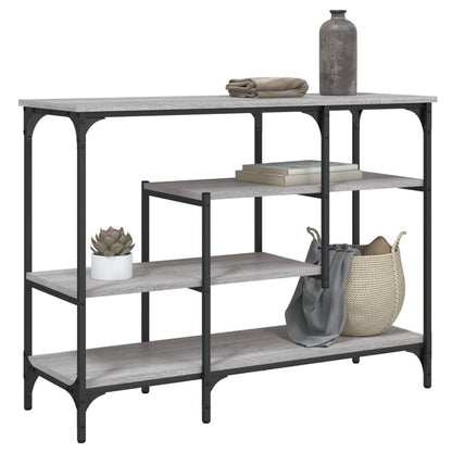 Mesa consola c/ prateleiras 100x35x75 cm cinzento sonoma