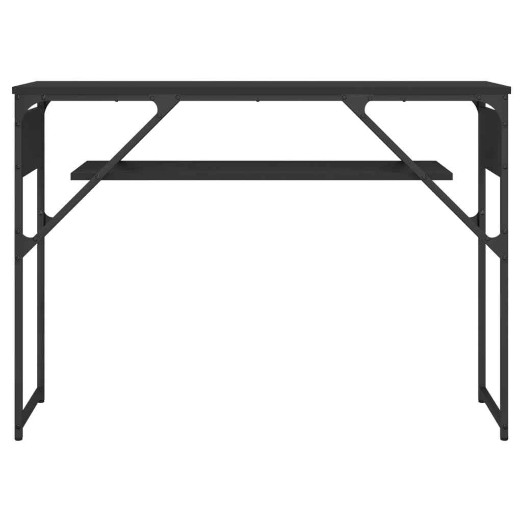 Mesa consola c/ prateleira 105x30x75 cm derivados madeira preto