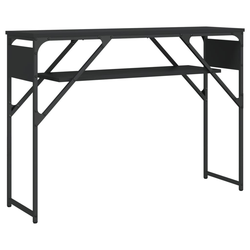 Mesa consola c/ prateleira 105x30x75 cm derivados madeira preto