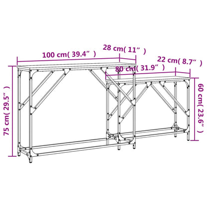 Mesas consola de encastrar 2 pcs deriv. madeira cinzento sonoma