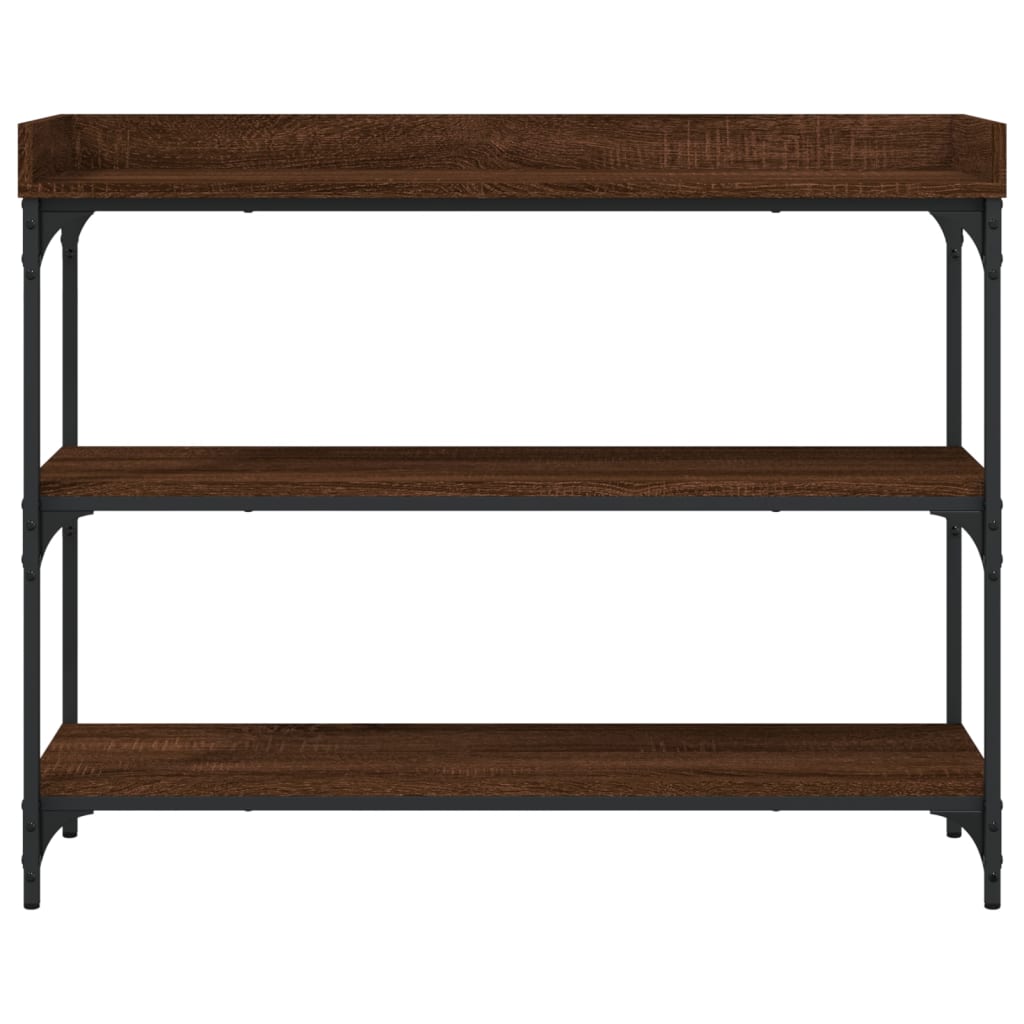 Mesa consola c/ prateleiras 100x30x80 cm carvalho castanho