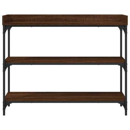 Mesa consola c/ prateleiras 100x30x80 cm carvalho castanho