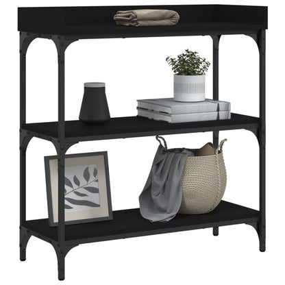 Mesa consola c/ prateleiras 75x30x80 cm preto