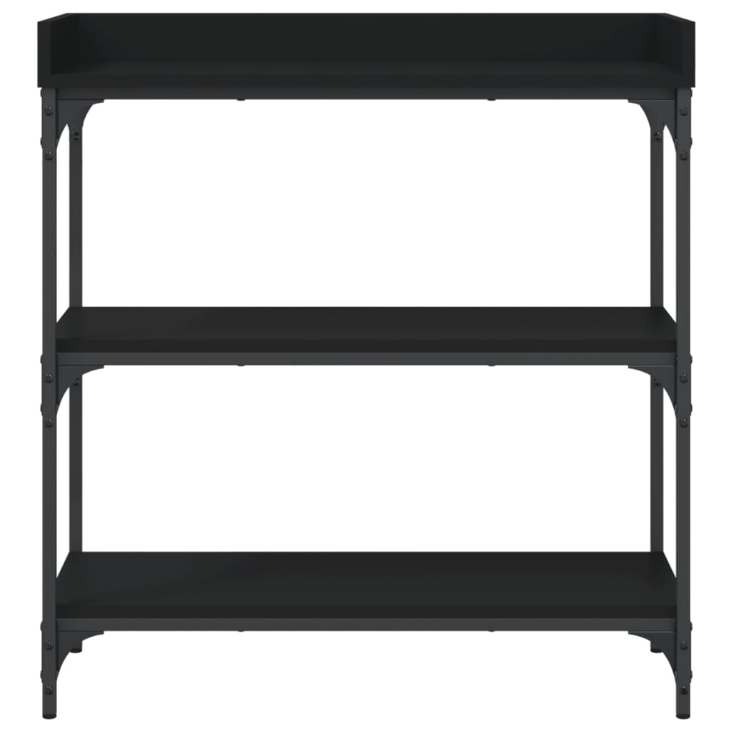 Mesa consola c/ prateleiras 75x30x80 cm preto