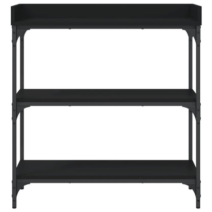 Mesa consola c/ prateleiras 75x30x80 cm preto