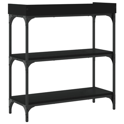 Mesa consola c/ prateleiras 75x30x80 cm preto