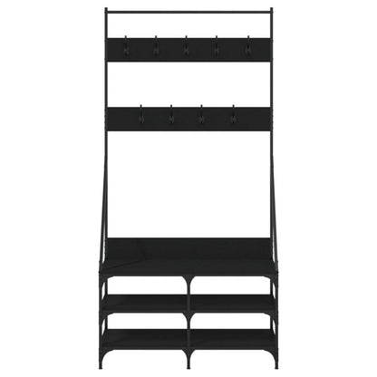 Bengaleiro Sollo c/ Arrumação de Calçado - 90x34x184 cm - Cor Preto - Design Moderno