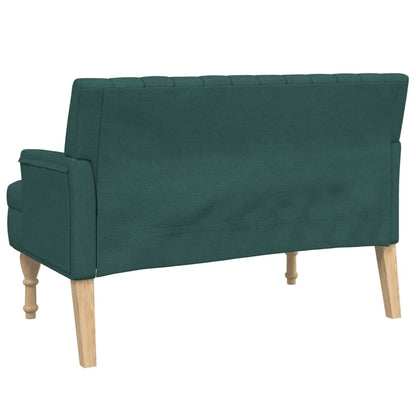 Banco c/ almofadões 113x64,5x75,5 cm tecido verde-escuro