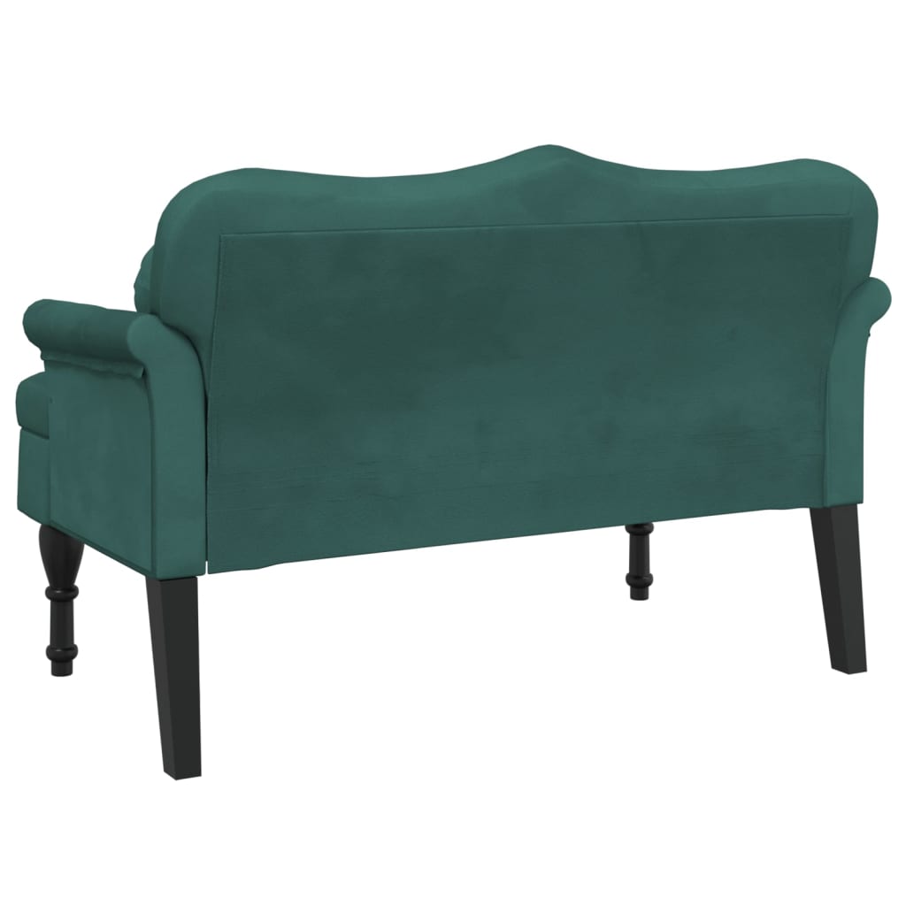 Banco Agatha com Encosto e Almofadões 120,5x65x75 cm veludo verde-escuro