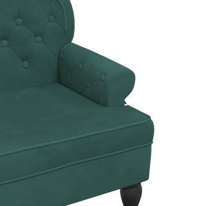 Banco Alessia com Encosto - 119,5x64,5x75 cm -  Veludo - Verde Escuro