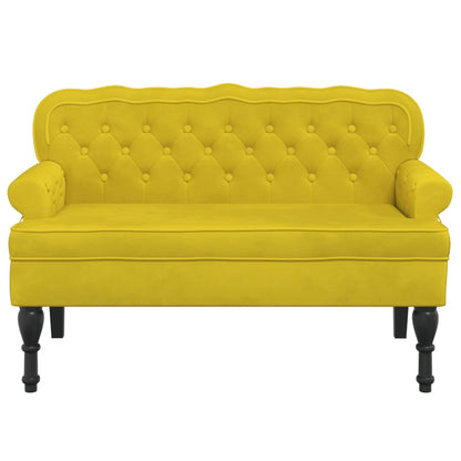 Banco com encosto 119,5x64,5x75 cm veludo amarelo