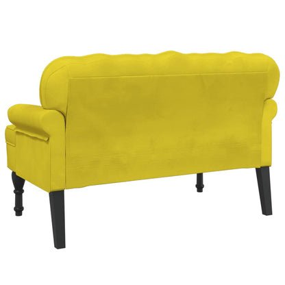 Banco com encosto 119,5x64,5x75 cm veludo amarelo