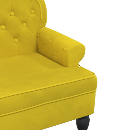 Banco com encosto 119,5x64,5x75 cm veludo amarelo