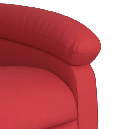 Poltrona de massagens reclinável couro artificial vermelho