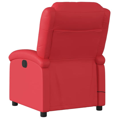 Poltrona de massagens reclinável couro artificial vermelho