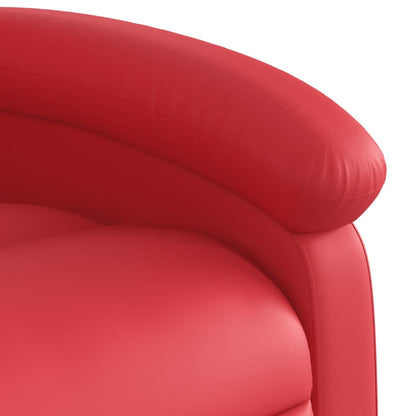 Poltrona de massagens reclinável couro artificial vermelho