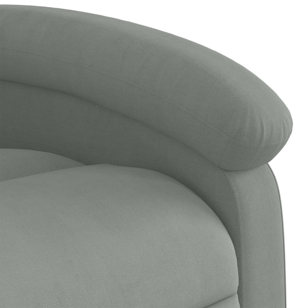 Poltrona Agnes Reclinável Ergonómica em Veludo Suave - Cinzento-Claro - Design Moderno