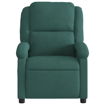 Poltrona Agnes Reclinável Ergonómica com Massagens em Veludo Suave - Verde Escuro - Design Moderno