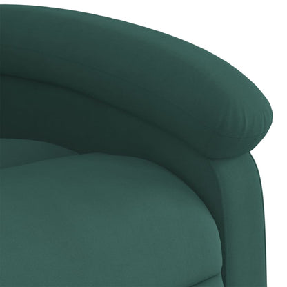 Poltrona Agnes Reclinável Ergonómica com Massagens em Veludo Suave - Verde Escuro - Design Moderno