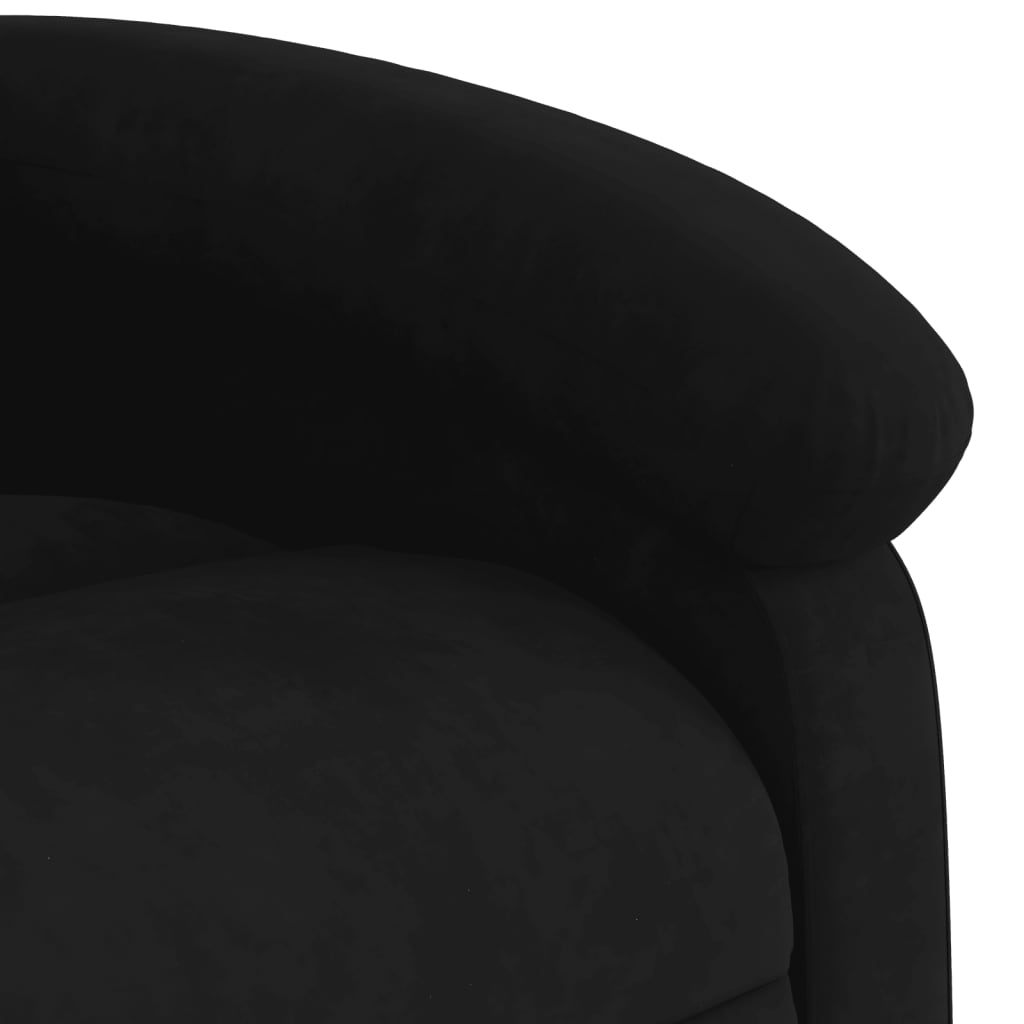 Poltrona Agnes Reclinável Ergonómica com Massagens em Veludo Suave - Preto - Design Moderno