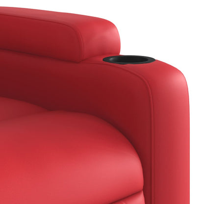 Poltrona de massagens reclinável couro artificial vermelho