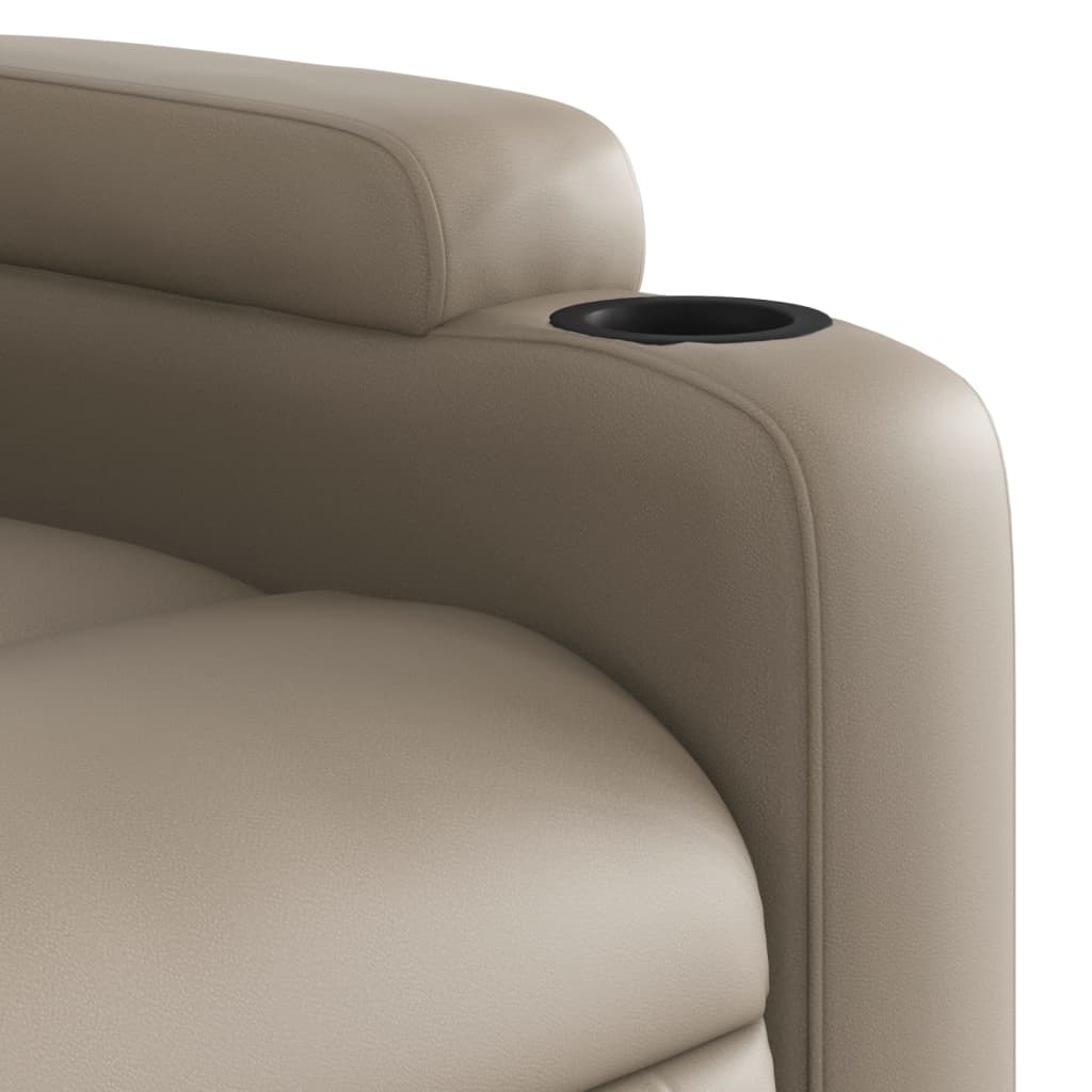 Poltrona Alegra Reclinável com 6 Pontos de Massagens em Couro Artificial - Cappuccino - Design Moderno