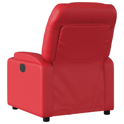 Poltrona de massagens reclinável couro artificial vermelho