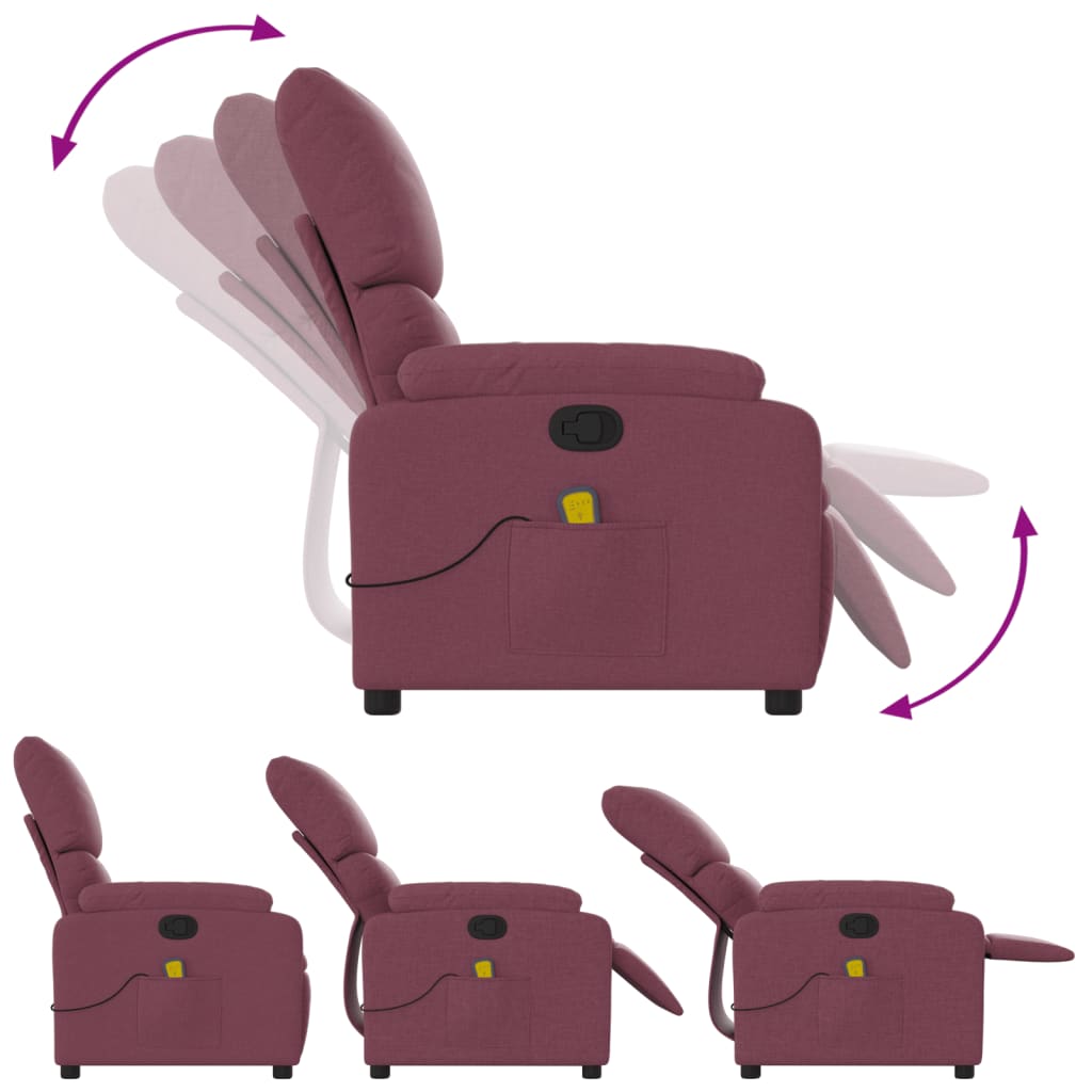 Poltrona de massagens reclinável tecido roxo