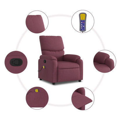 Poltrona de massagens reclinável tecido roxo