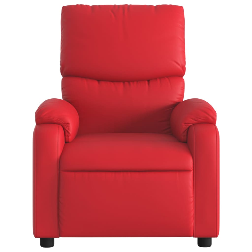 Poltrona de massagens reclinável couro artificial vermelho